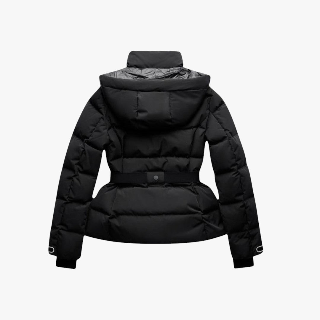 Belted Puffer Jacket Warm Quilted Coat with Waist Belt