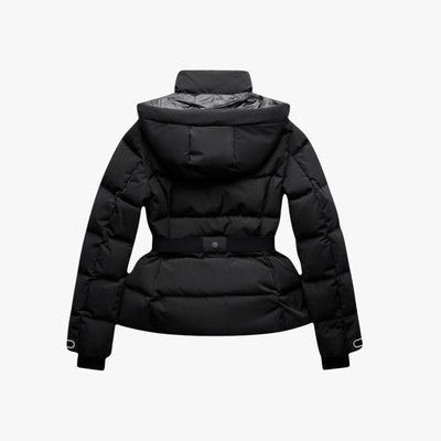 Belted Puffer Jacket Warm Quilted Coat with Waist Belt
