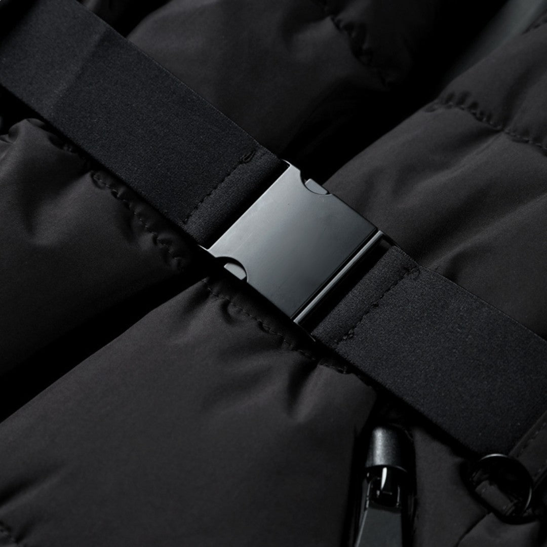 Belted Puffer Jacket Warm Quilted Coat with Waist Belt