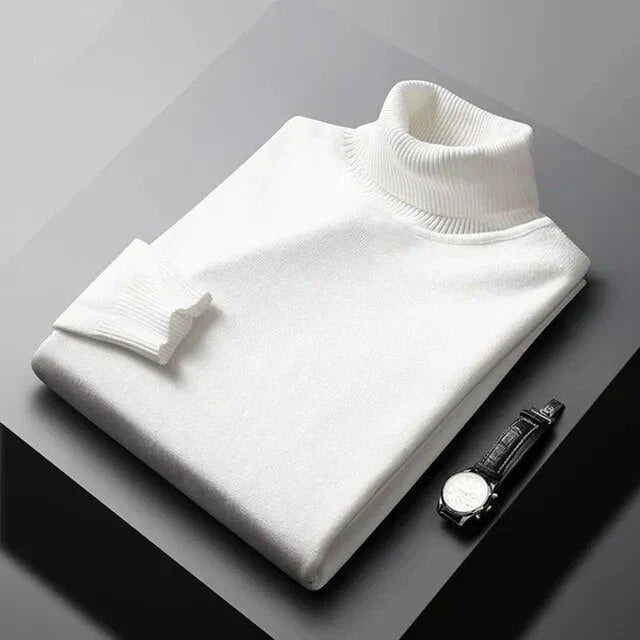 Men's Turtleneck Sweater – Roll Neck Knit for Winter