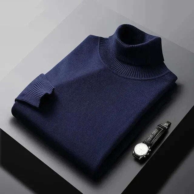 Men's Turtleneck Sweater – Roll Neck Knit for Winter
