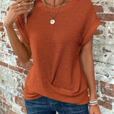 Waffle Knit Casual Tee | Relaxed Comfort with Textured Style