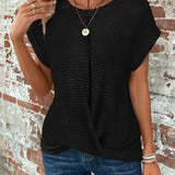 Waffle Knit Casual Tee | Relaxed Comfort with Textured Style