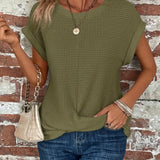 Waffle Knit Casual Tee | Relaxed Comfort with Textured Style