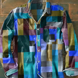 Men's Long Sleeve Mosaic Print Shirt | Premium Comfort & Bold Style