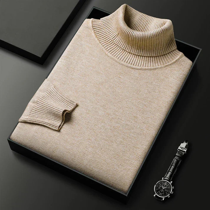 Men's Turtleneck Sweater – Roll Neck Knit for Winter