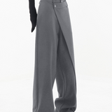 Baggy Trousers with Asymmetric Waistband | Relaxed Fit, Modern Style