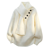Women's Scarf-Neck Sweater | Cozy Warmth & Elegant Comfort