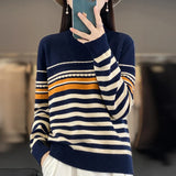 Women's Wool Blend Striped Sweater | Cozy Comfort Meets Classic Style