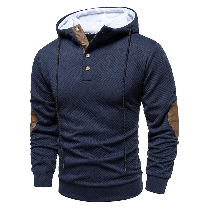 Men's Hooded Sweater – Button Front Knit for Layering