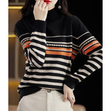 Women's Wool Blend Striped Sweater | Cozy Comfort Meets Classic Style