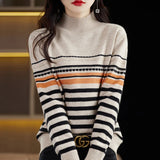 Women's Wool Blend Striped Sweater | Cozy Comfort Meets Classic Style