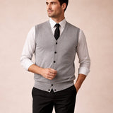 Men's Button Down Knit Sweater Vest | Sophisticated Layering Essential