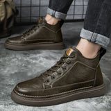 Men's Rugged Lace Up Boots - Urban Industrial Ankle Boots