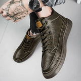 Men's Rugged Lace Up Boots - Urban Industrial Ankle Boots