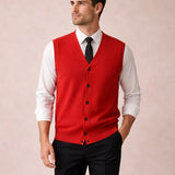 Men's Button Down Knit Sweater Vest | Sophisticated Layering Essential
