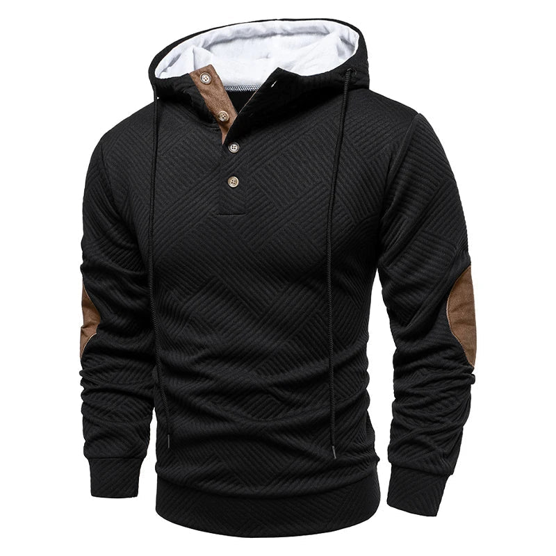 Men's Hooded Sweater – Button Front Knit for Layering