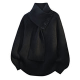 Women's Scarf-Neck Sweater | Cozy Warmth & Elegant Comfort