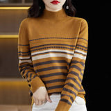 Women's Wool Blend Striped Sweater | Cozy Comfort Meets Classic Style