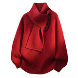Women's Scarf-Neck Sweater | Cozy Warmth & Elegant Comfort