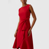 Asymmetric Midi Dress | Draped Elegance with Modern Edge
