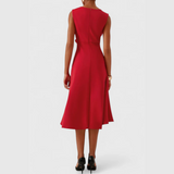 Asymmetric Midi Dress | Draped Elegance with Modern Edge