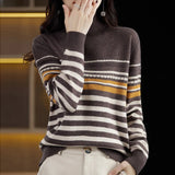 Women's Wool Blend Striped Sweater | Cozy Comfort Meets Classic Style
