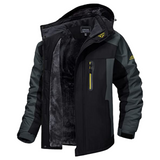 Men's Insulated Hooded Outdoor Jacket - Zip-Up Weather-Ready Layer