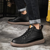 Men's Rugged Lace Up Boots - Urban Industrial Ankle Boots