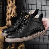 Men's Rugged Lace Up Boots - Urban Industrial Ankle Boots