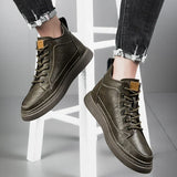 Men's Rugged Lace Up Boots - Urban Industrial Ankle Boots
