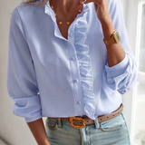 Ruffled Button-Front Blouse | Feminine Detail, Effortless Polish