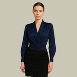 Satin Wrap Front Blouse | Flattering Silhouette, Timeless Elegance