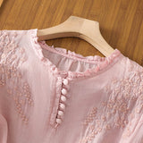 Floral Button-Front Blouse | Timeless Elegance. All-Day Comfort.