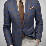 Men's Double Breasted Plaid Blazer | Classic Checked Style