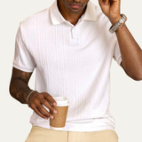 Men's Textured Button Up Polo | Casual Summer Style