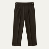 Men's High Waist Wool Pants | Classic Pleated Style