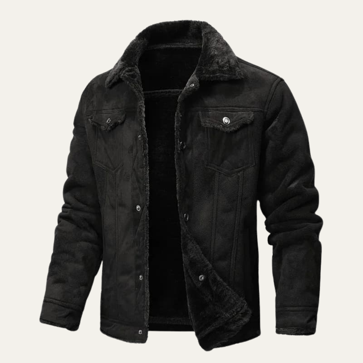 Men's Winter Shearling Biker Jacket | Warm Vintage Style