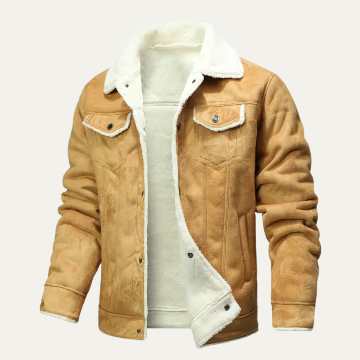 Men's Winter Shearling Biker Jacket | Warm Vintage Style