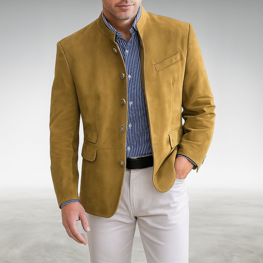 Men's Textured Button Cardigan - Tailored Fit Layering Piece