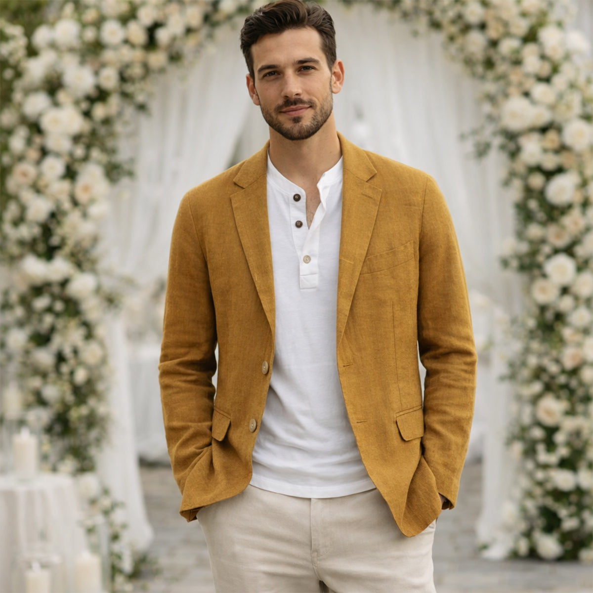 Cotton Summer Blazer Men | Breathable Wedding Guest Style