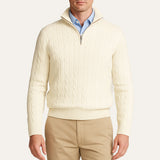 Men's Cable Knit Zipper Sweater | Old Money Sophistication & Winter Warmth