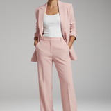 Women's Lapel Blazer Suit Set | Professional Tailored Two-Piece