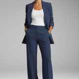 Women's Lapel Blazer Suit Set | Professional Tailored Two-Piece
