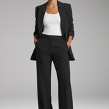 Women's Lapel Blazer Suit Set | Professional Tailored Two-Piece