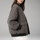 Oversized Woven Bomber Jacket | Contemporary Edge with Refined Structure