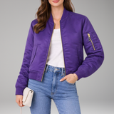 Women's Ribbed Bomber Jacket | Classic Structure with Sport-Inspired Detail