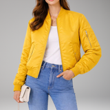 Women's Ribbed Bomber Jacket | Classic Structure with Sport-Inspired Detail