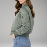 Women's Ribbed Bomber Jacket | Classic Structure with Sport-Inspired Detail