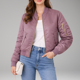 Women's Ribbed Bomber Jacket | Classic Structure with Sport-Inspired Detail